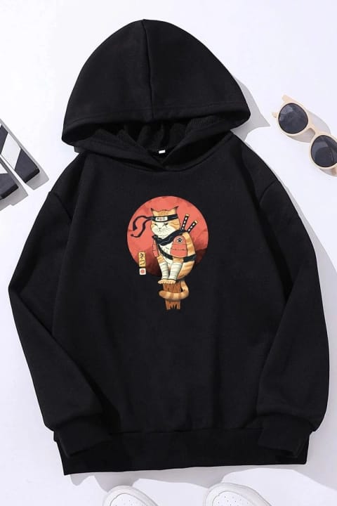 سویشرت کودک uyguntarz طرح گربه Shinobi