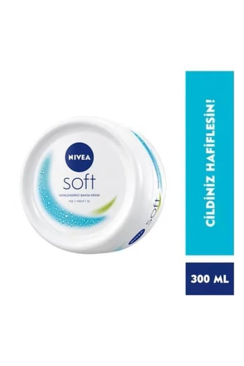 NIVEA Soft کرم مرطوبکننده صورت، بدن و دست 300 میلیلیتر با روغن Jojoba و ویتامین E
