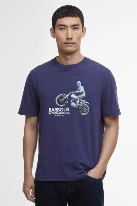 تیشرت گرافیکی Barbour B.Intl Jump Archive BU78 Midnight Blue