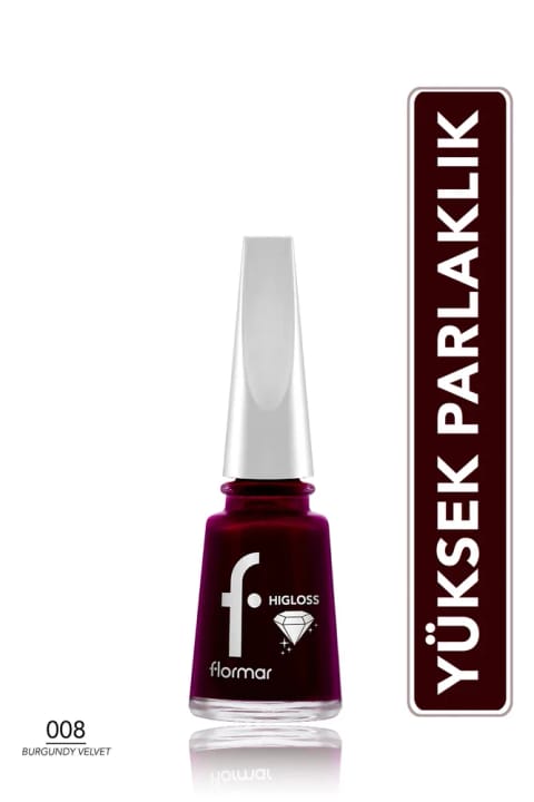 Flormar Higloss ماندگار با درخشش بالا — 008 Burgundy Velvet