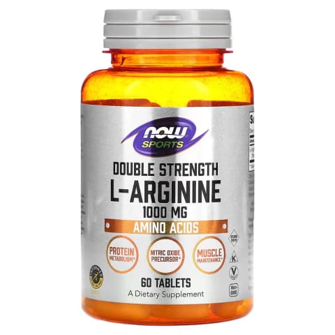 NOW Foods ال-آرژنین دو برابر قوی اکسید نیتریک آمینو اسید ۱٬۰۰۰ میلی‌گرم ۶۰ قرص