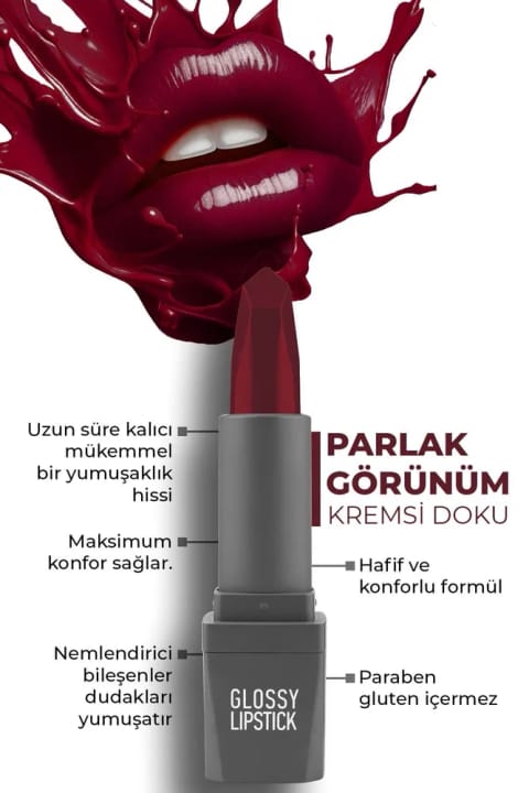 رژ لب براق مرطوبکننده ماندگار Alix Avien - Glossy — 322 Cranberry