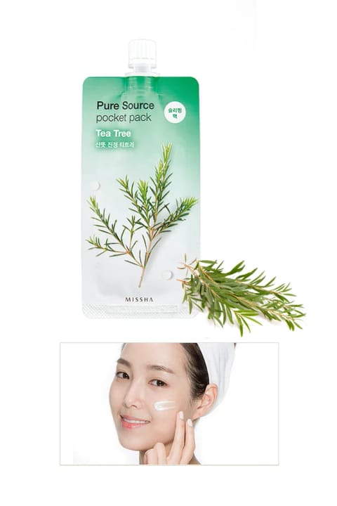 ماسک شب Missha با عصاره درخت چای برای کنترل چربی پوست (Pure Source Pocket)