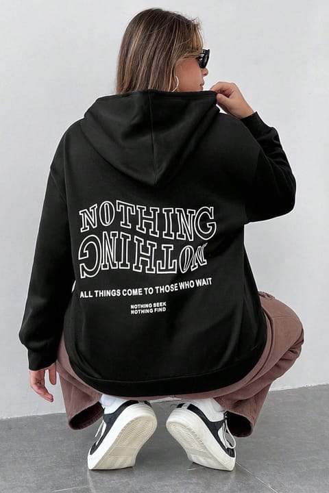سویشرت یونیسکس چاپ Nothing uyguntarz