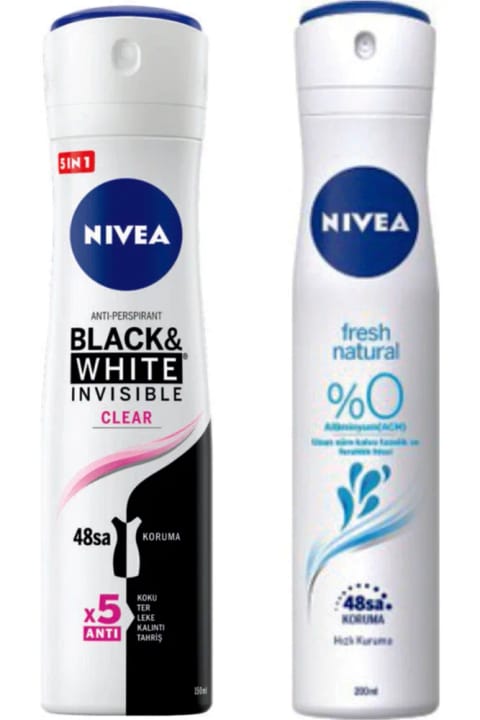 NIVEA زنانه Invisible Black And White Clear دئودورانت اسپری Fresh Natural