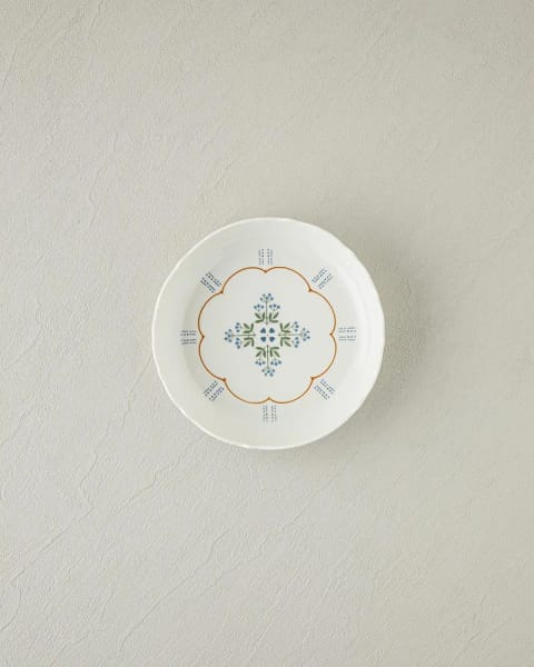 بشقاب گود Retro Paisley New Bone China ۱۹ سانتی‌متری سفید - آبی