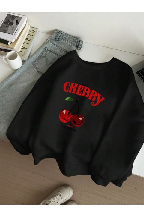 سویشرت طرح HappyCherry یونیسکس uyguntarz