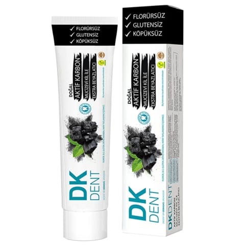 خمیر دندان DK Dent با کربن فعال و خاک رس ۷۵ میلیلیتر