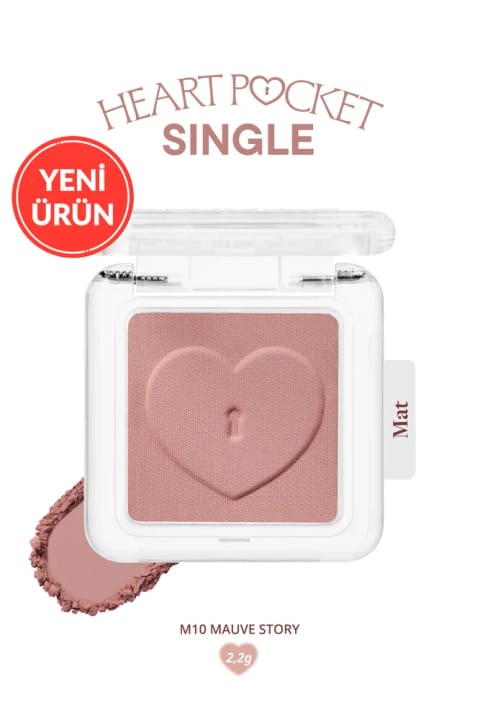 PERIPERA سایه چشم تکی مات قابل شخصیسازی Heart Pocket Single (M10 Mauve Story)