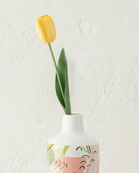 گل مصنوعی تک شاخه Tulip Garden ۴۵ سانتی‌متری زرد