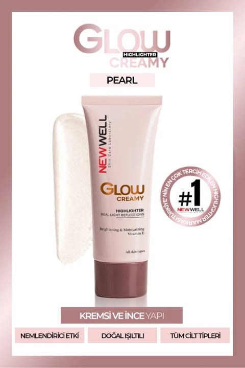 هایلایتر کرمی New Well Glow با درخشش طبیعی ۳۰ میلی‌لیتر Pearl 01