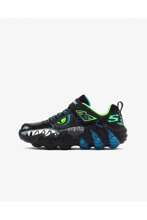 SKECHERS SKECH-O-SAURUS LIGHTS 2.0 کفش اسپرت چراغ‌دار پسرانه بزرگ، مشکی