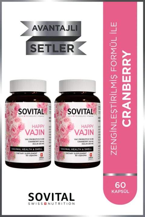 SOVITAL Happy سلامت واژن و بوی بدن ۴۰ سافتژل | سلامت زنان، Cranberry، ...