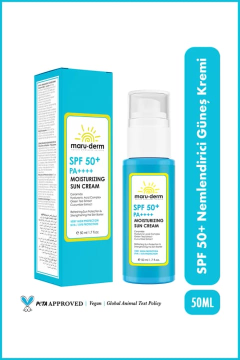 کرم ضدآفتاب مرطوب‌کننده Maru.Derm SPF 50+ PA++++ | با فیلترهای نسل جدید کره‌ای