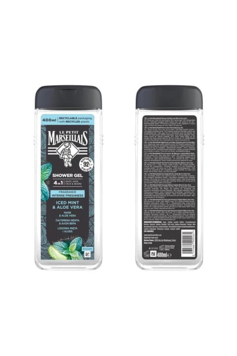 Le Petit Marseillais Men دوش ژل نعناع و آلوئه ورا ۴۰۰ میلی‌لیتر