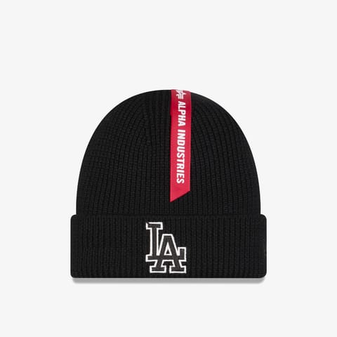 کلاه بافت Alpha Industries x New Era LA Dodgers Short Cuff یونیسکس مشکی