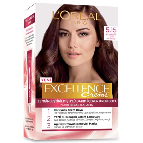 Loreal Paris Excellence Creme رنگ مو - 5.15 قهوه ترکی افسانه‌ای
