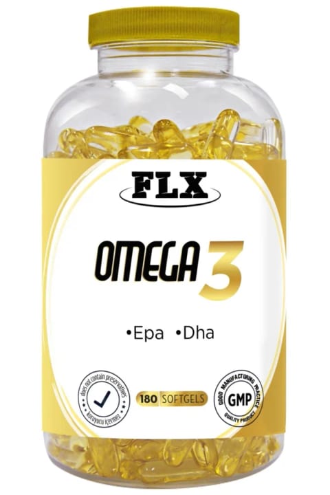 FLX 180 نرم‌ژلاتینی روغن ماهی امگا 3 حاوی EPA و DHA