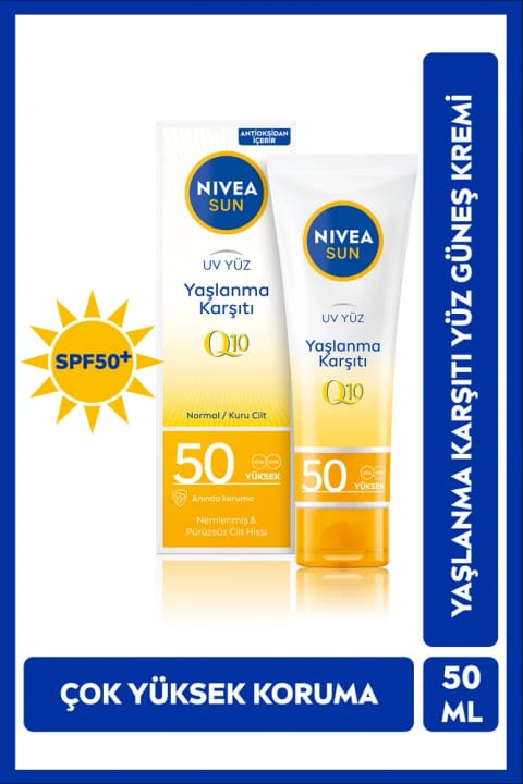 NIVEA SUN SPF50 Q10 ضد پیری صورت 50ml