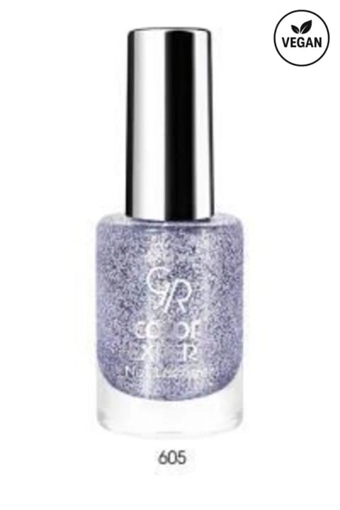 Golden Rose Color Expert Nail Lacquer Glitter - 605 - اوه مشکی براق