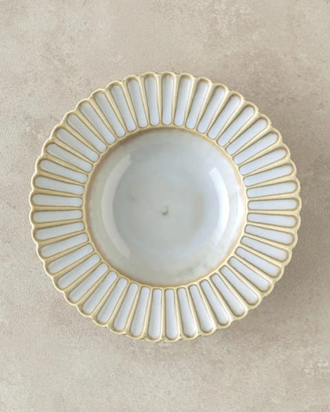 بشقاب گود Fiore New Bone China 22 سانتی‌متری خاکستری