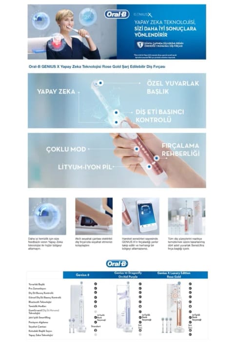 Oral-B Genius X 20000 Luxe Edition آنتراسیت گری/ رز گلد