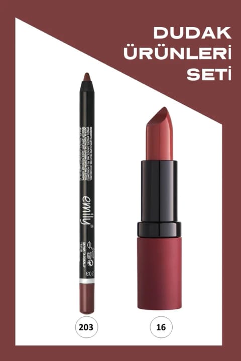 Golden Rose Velvet Matte Lipstick No: 16 و Emily No: 203 رژ لب و خط لب...