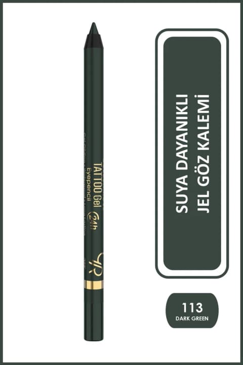 Golden Rose Tattoo Gel Eyepencil-113 Dark Green-ژل خط چشم ماندگار طولانی