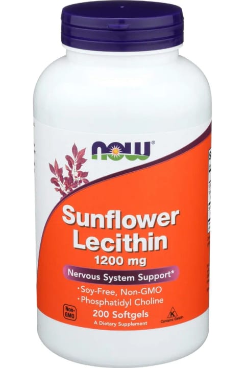 Now Foods، لسیتین آفتابگردان 1200mg، 200 کپسول نرم، اصالت آمریکا DaphneLabs
