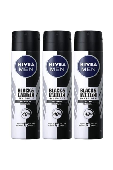 NIVEA Men اسپری دئودورانت بلک اند وایت نامرئی اثر قوی ۳×۱۵۰ میلیلیتر