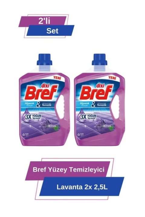 Bref سطح پاک‌کن ۲.۵ لیتر ×۲ اسطوخودوس – پاکیزگی سطوح و اثر بوی خوشایند