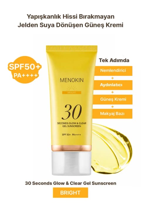 منوکین ضدآفتاب روشن‌کننده تبدیل‌شونده از ژل به آب 30 Seconds Glow & Clear