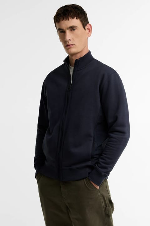 سویشرت زیپ‌دار کامل Barbour Caldbeck NY74 سرمه‌ای تیره