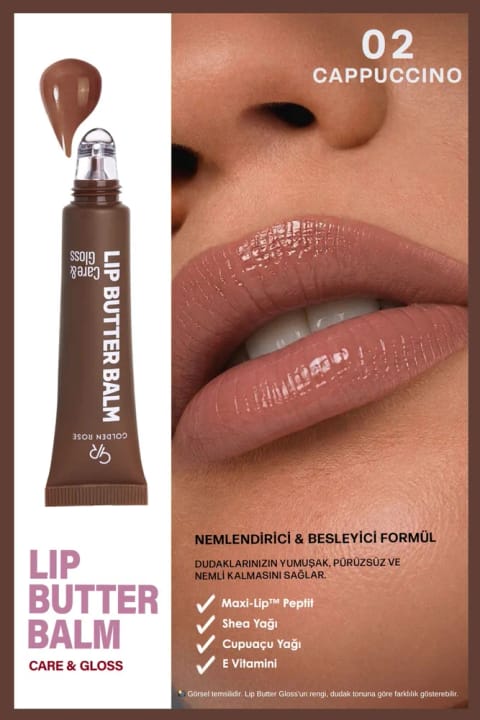 Golden Rose Lip Butter Balm No: 02 Cappuccino - مرطوبکننده و براقکننده لب...