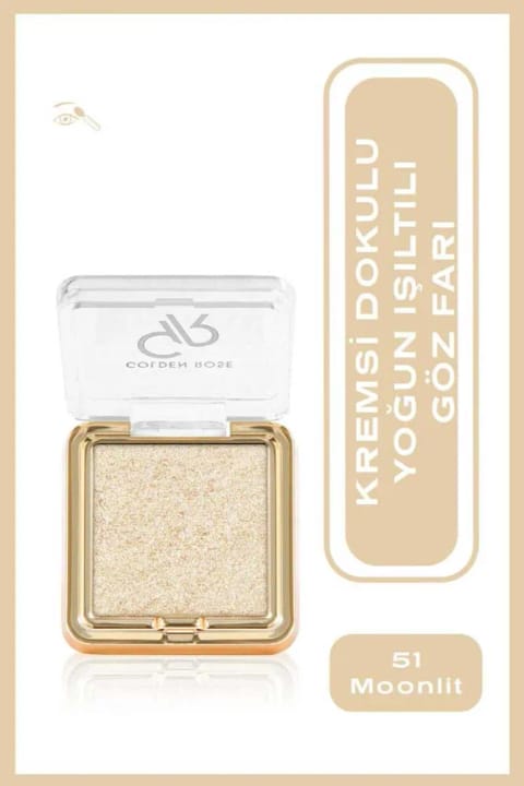 Golden Rose Sparkle Glow Eyeshadow شماره 51 Moonlit - بافت کرمی درخشان