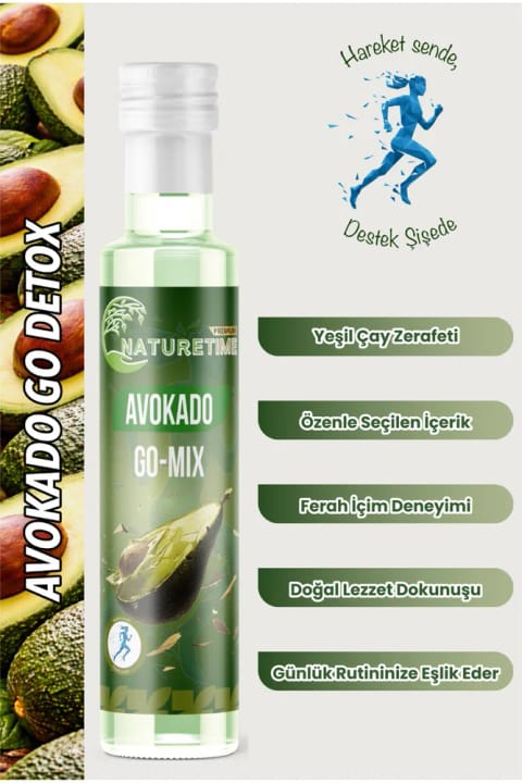 Naturetime Premium Avokado Go Mix 250 ml نوشیدنی سم‌زدایی بدون گلوتن