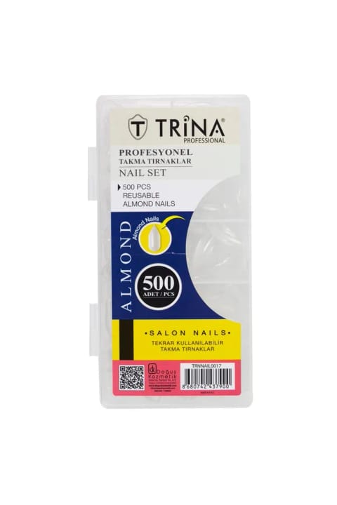 ست ناخن مصنوعی بادامی Trina بسته ۵۰۰ عددی TRNNAIL0017