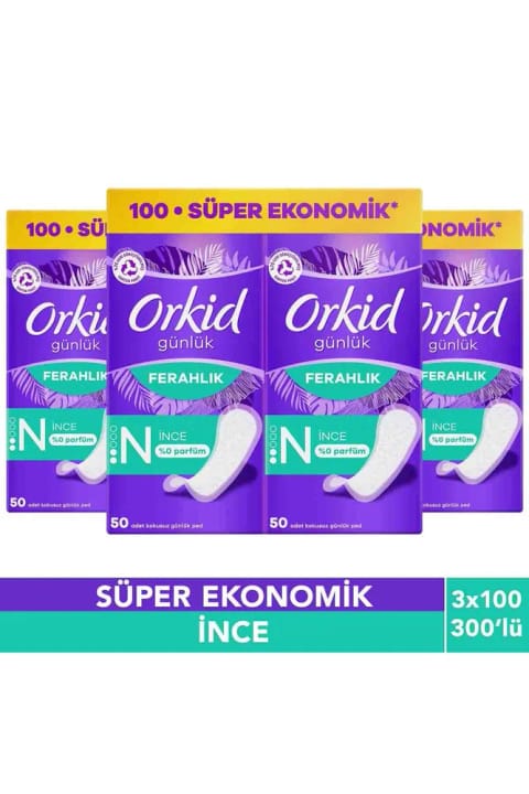 Orkid Yaprak روزانه نرمال سوپر اقتصادی بسته ۱۰۰ عددی x3