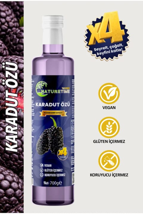 Naturetime Premium عصاره شاهتوت سیاه ۷۰۰ گرم بدون گلوتن و بدون افزودنی، طبیعی بدون آفتکش و...
