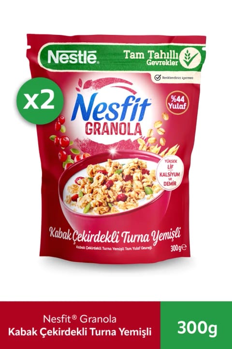 Nesfit گرانولا ۳۰۰ گرمی با تخمه کدو و کرنبری x2