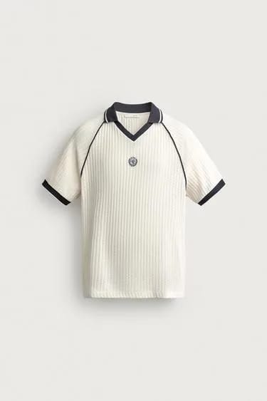 RETRO FOOTBALL JACQUARD CONTRAST پولوشرت