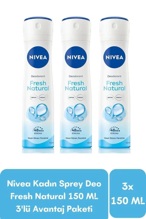 NIVEA Fresh دئودورانت اسپری زنانه 3×150 میلیلیتر