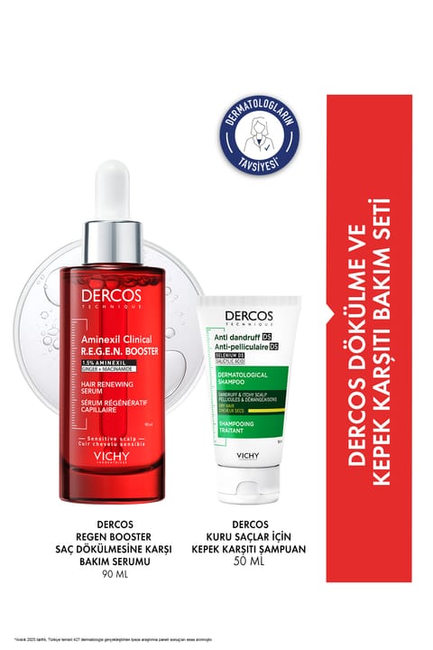 سرم تقویت‌کننده ضد ریزش مو و ضد شوره Vichy Dercos Regen Booster