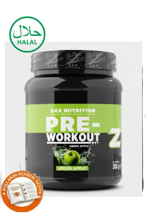 zax nutrition PRE WORKOUT طعم سیب سبز 300 گرم