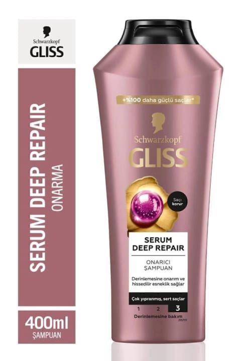 Gliss Serum Deep Repair شامپو ترمیمکننده با Biotin Kompleksi و گل صدتومانی