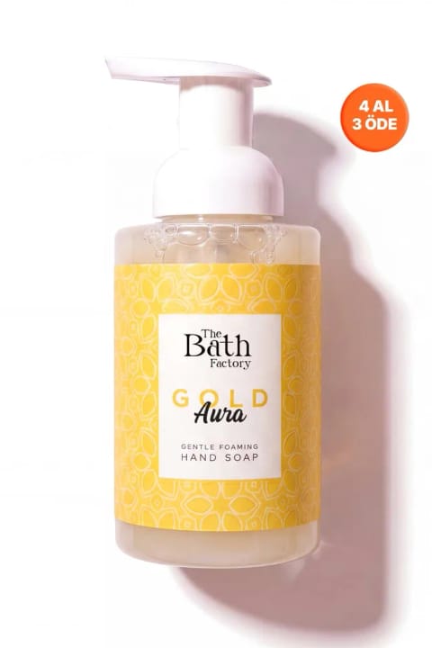 THE BATH FACTORY مرطوب‌کننده و پاک‌کننده فوم صابون Gold Aura 300 ml