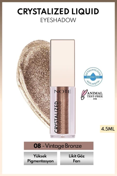 NOTE Crystalized Liquid Eyeshadow سایه چشم مایع فلزی - 08 Vintage Bronze