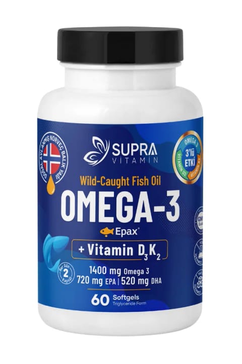 Supra Protein Epax® Omega-3 روغن ماهی، 2000 میلیگرم Fish Oil + Vitamin D3 & K2، 6...
