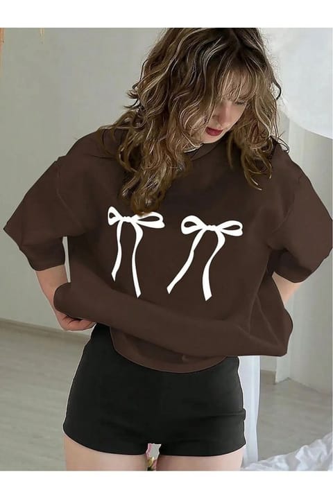 تیشرت چاپی طراحی دو روبان Unisex uyguntarz