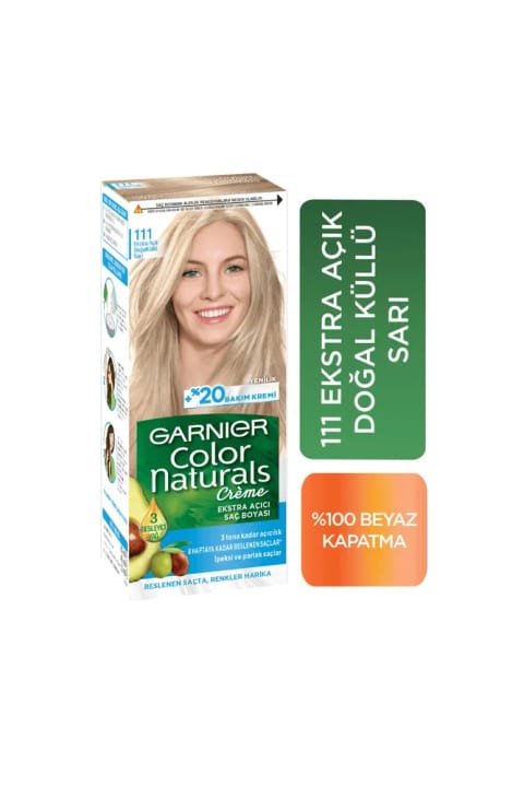 رنگ موی Garnier Color Naturals، بلوند خاکستری طبیعی فوق روشن، شماره 111